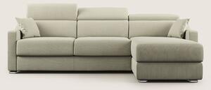 Amber divano letto angolare in tessuto smacchiabile T05 panna