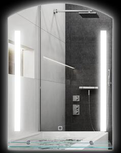 Specchio Bagno a Parete Luce LED a 3 Colori Mensola in Vetro 50x12x70 cm