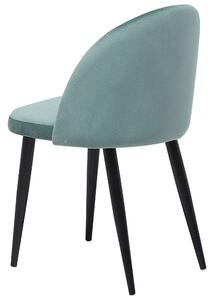 Set di 2 sedie da pranzo in tessuto di velluto verde menta moderno design retrò gambe oblique nere Beliani