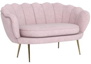 Divano 2 Posti 130x77x77 cm in Velluto Rosa
