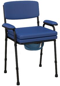 Sedia WC per Anziani e Disabili Altezza Regolabile e Secchio Rimovibile Blu