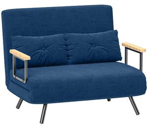 Divano Letto Schienale Regolabile 102x73x81 cm in Velluto Blu