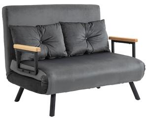 Divano Letto Schienale Regolabile 102x73x81 cm in Velluto Grigio Scuro