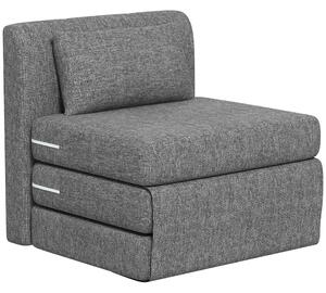 Poltrona Letto Singolo da Terra Salvaspazio 80x75x74 cm in Tessuto Grigio