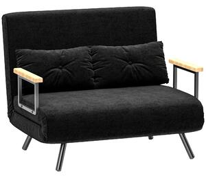 Divano Letto Schienale Regolabile 102x73x81 cm in Velluto Nero