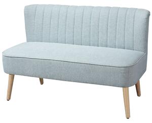 Divano 2 Posti 117x56.5x77 cm in Tessuto con Gambe in Legno Verde Chiaro