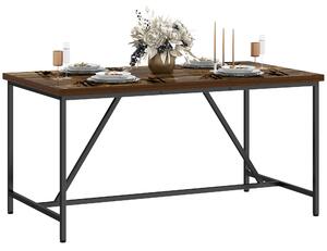 Tavolo da Pranzo Stile Industriale per 6 Persone 150x80x75 cm in Legno e Acciaio