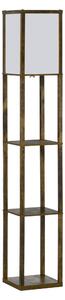 HOMCOM Lampada da Terra con 3 Mensole Integrate, Attacco E27 Potenza 40W, 26x26x160cm, Colore Legno