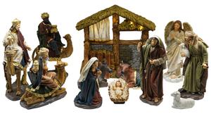 Presepe Natività 12 Pezzi 30 cm con Capanna