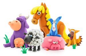 Set Pasta Modellabile Plastilina per Bambini 15 Barattoli 2 Stumenti Animali