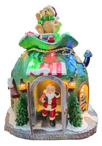 Villaggio Natalizio Fabbrica di Babbo Natale 22h cm con Movimento Luci e Suoni