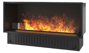 Camino a Vapore Elettrico da Incasso 120x45(64,8)x40 cm Invapo con LED RGB Nero