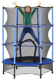 Trampolino Elastico per Bambini da 3 Anni Ø140 cm con Rete di Protezione Blu e Nero