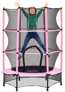 Trampolino Elastico per Bambini da 3 Anni Ø140 cm con Rete di Protezione Rosa e Nero