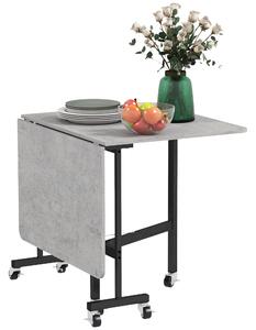Tavolo Pieghevole Salvaspazio per 4-6 Persone con Ruote 120x80x73 cm Grigio