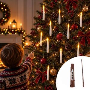 10 Candele magiche Led fluttuanti con bacchetta magica Bianco Caldo a batteria Wisdom