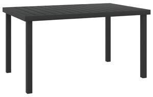 Tavolo da Giardino Nero 140x90x74 cm in Alluminio e WPC