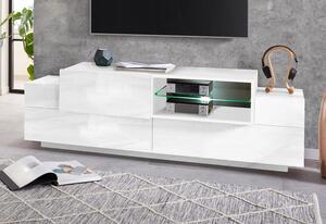 Mobile Tv 3 Ante e Ripiano a Giorno 160x45x51,5 cm Coro Bianco Lucido/Bianco
