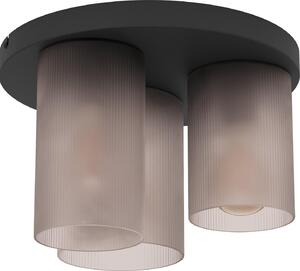 EGLO ''Colomera'' plafoniera, E27, 3 luci, acciaio/vetro, grigio opaco