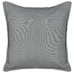 Set di 2 cuscini moderni in cotone grigio con motivo geometrico fatti a mano e sfoderabili 45 x 45 cm con imbottitura stile boho Beliani