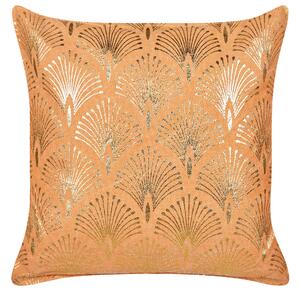 Set di 2 cuscini moderni in cotone arancione con motivo geometrico fatti a mano e sfoderabili 45 x 45 cm con imbottitura stile boho Beliani