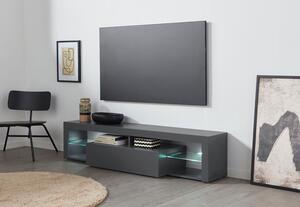 Mobile Tv 1 Anta a Ribalta e Ripiani a Giorno 160x40x35 cm Essential 1R Grigio Antracite Opaco