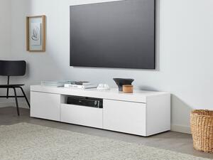Mobile Tv 3 Ante e Ripiano a Giorno 160x40x35 cm Essential 2A 1R Bianco Lucido