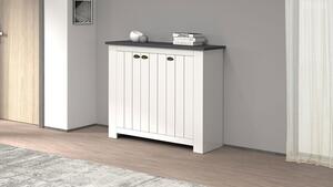 Scarpiera 3 Ante 114x42x100 cm Figo 3A Bianco Opaco/Report Grigio
