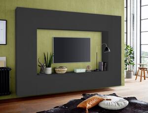 Parete Attrezzata Soggiorno 260x30x180 cm Maruska n°2 Grigio Antracite Opaco