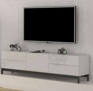 Mobile Tv 1 Anta e 4 Cassetti 170x40x35 cm Metis 1A 4C Bianco Lucido