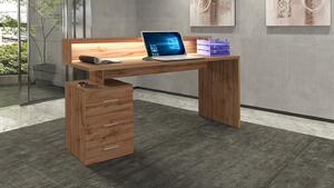 Scrivania 3 Cassetti e Ripiani a Giorno 160x60x90 cm New Selina Rovere Wotan