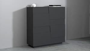 Credenza 2 Ante 120x44x126 cm Pongo 2A Grigio Antracite Opaco