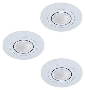 Faretto Ad Incasso Contemporaneo Areitio Alluminio Spazzolato 3 Gu10 4,6W