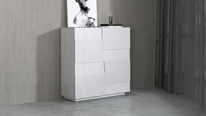 Credenza 2 Ante 120x44x126 cm Pongo 2A Bianco Lucido