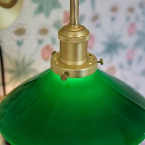 PR Home Applique Axel, ottone, paralume in vetro verde