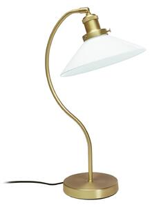 PR Home Lampada da tavolo Axel, color ottone, paralume in vetro opalino