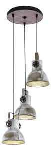 EGLO Lampada a sospensione Barnstaple a 3 luci in patina marrone e nera