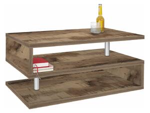 Tavolino a S con Ripiani a Giorno 90x41,5x55 cm Zeta Acero Pereira