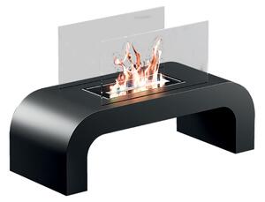Camino a Bioetanolo da Pavimento 75,5x30x45,5 cm 2000W 1,5L Trento Nero