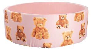Piscina per Palline per Bambini Ø83x30 cm in Cotone Teddy Rosa