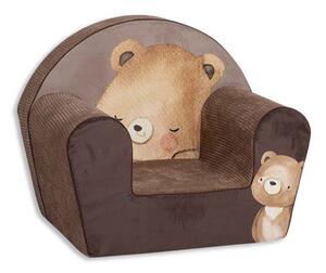 Poltroncina per Bambini 42x31x50 cm in Velluto e Cotone Teddy Marrone