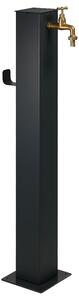 Fontana da Giardino Design a Colonna Quadrata Rubinetto in Ottone e Base 5 mm Antracite