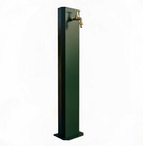 Fontana da Giardino Design a Colonna Ovale Rubinetto in Ottone Senza Base Verde