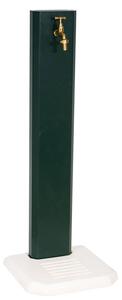 Fontana da Giardino Design a Colonna Ovale Rubinetto in Ottone con Base in Cemento Verde
