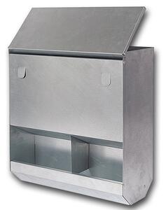 Mangiatoia per Galline 35x15x40 cm Capienza 8kg in Acciaio Zincato