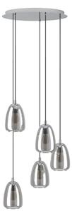 Lampadario Contemporaneo Alobrase 5 Luci Metallo Cromo