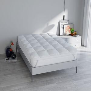 Topper One Singolo Imbottitura Effetto Piuma con Elastici in Cotone Bianco Varie Misure