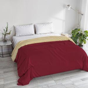 Trapunta Invernale Matrimoniale Tinta Unita in Microfibra 200gr Bordeaux Panna