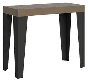 Consolle Allungabile 90-196x40x77 cm Flame Small Premium Tortora Telaio Antracite