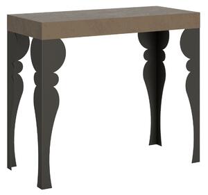 Consolle Allungabile 90-196x40x77 cm Paxon Small Tortora Telaio Antracite
